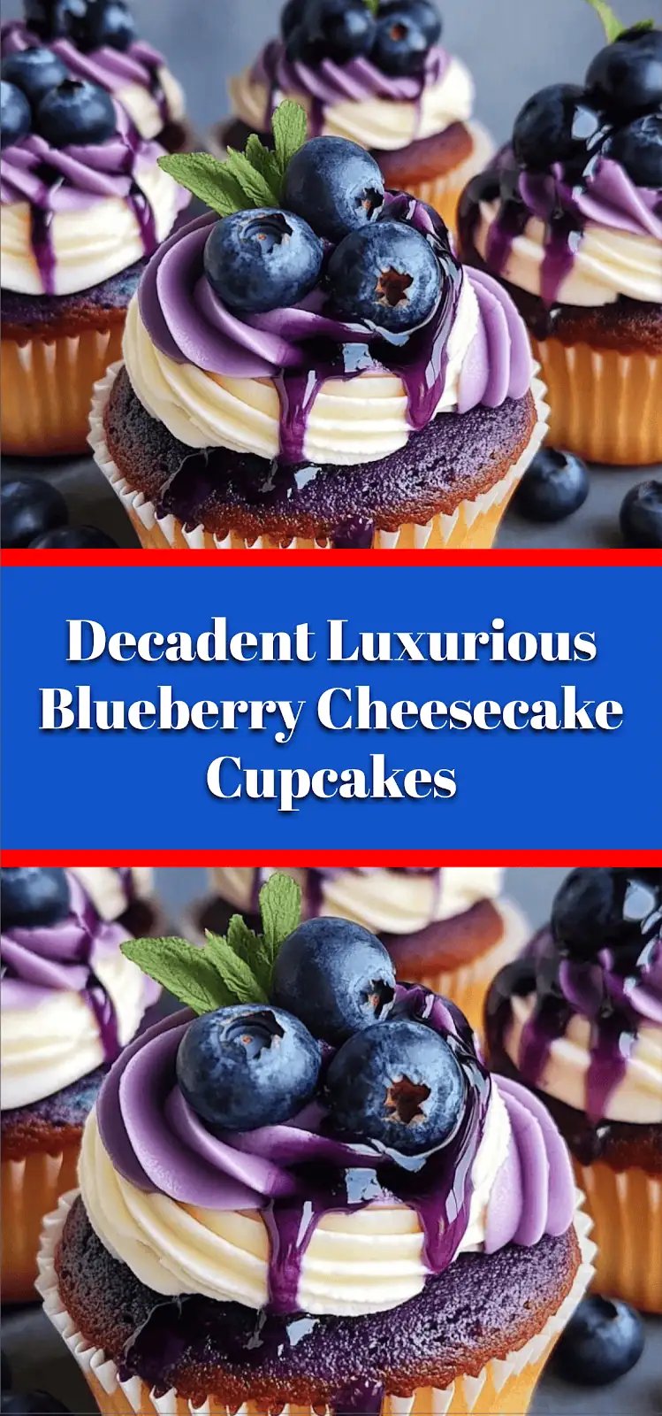 Decadent Luxurious Blueberry Cheesecake Cupcakes