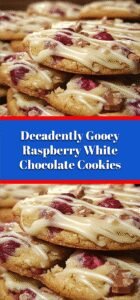 Decadently Gooey Raspberry White Chocolate Cookies